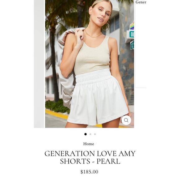 NEW Generation Love Amy Satin Shorts Pearl White size XS - Picture 2 of 6